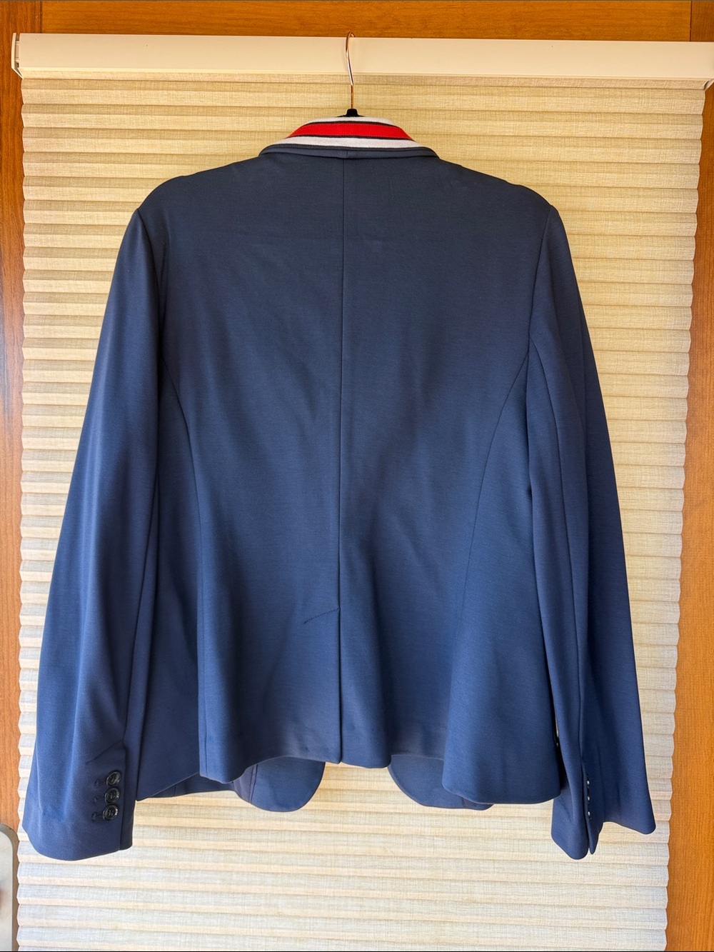 NWT Banana Republic Navy Classic Blazer with Red & White Striped Collar - Picture 2 of 5